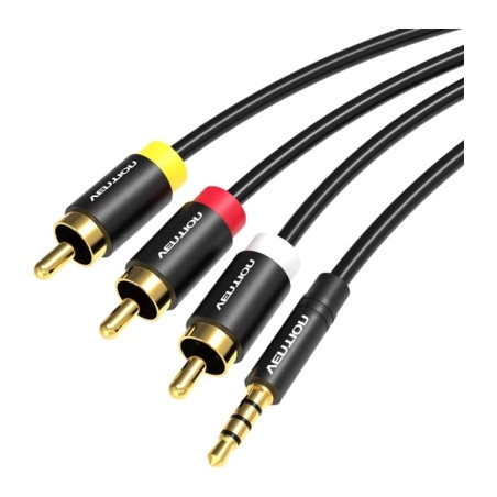 Кабель мультимедійний 3.5mm M to 3xRCA M 1.5m AV black Vention (VAB-R07-B150)