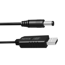 Кабель живлення USB to DC 5.5x2.5mm 9V 1.0m black ColorWay (CW-CBUD066-BK)