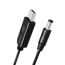 Кабель живлення USB to DC 5.5x2.5mm 9V 1.0m black ColorWay (CW-CBUD066-BK)