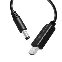 Кабель живлення USB to DC 5.5x2.5mm 9V 1.0m black ColorWay (CW-CBUD066-BK)