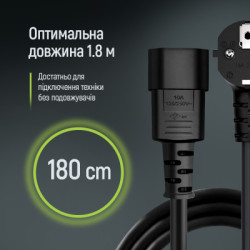 Кабель живлення C13 1.8m black ColorWay (CW-CBP082-BK)