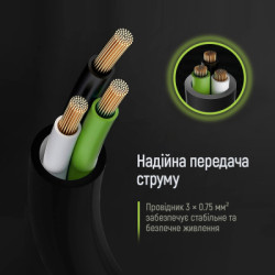 Кабель живлення C13 1.8m black ColorWay (CW-CBP082-BK)