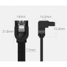 Кабель для передачі даних SATA 3 Data Cable 0.5m 90° corner US217 Black Ugreen (30797)