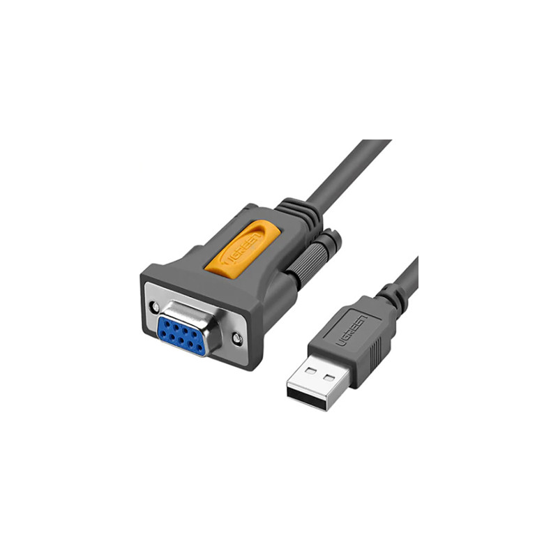 Кабель для передачі даних USB to COM F 1.5m DB9 RS-232 CR104 black Ugreen (20201)