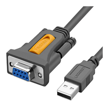 Кабель для передачі даних USB to COM F 1.5m DB9 RS-232 CR104 black Ugreen (20201)