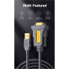 Кабель для передачі даних USB to COM M 2.0m DB9 RS-232 CR104 black Ugreen (20222)