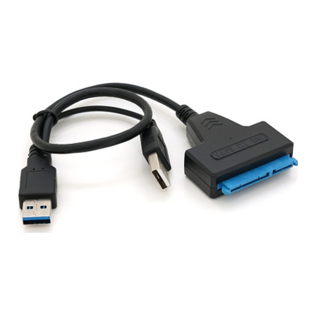 Перехідник USB 3.0 AM + USB 2.0 AM to SATA 0.1m for HDD/SSD black Voltronic (YT-C3.0+2.0-SATA/0.1)