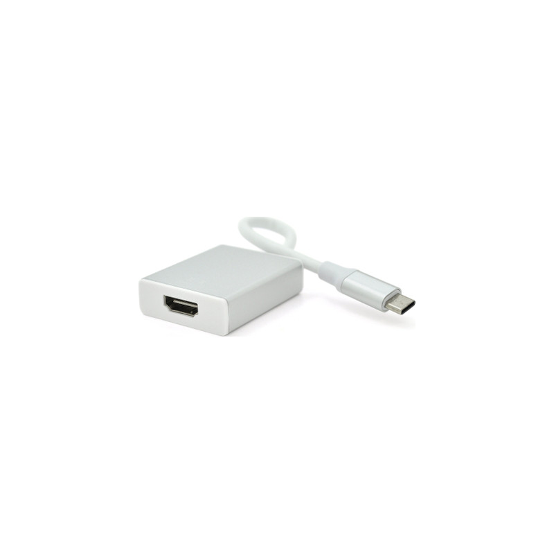 Перехідник USB-C to HDMI F 0.1m 4K silver Voltronic (YT-C-Type-C(M)/HDMI(F)S)