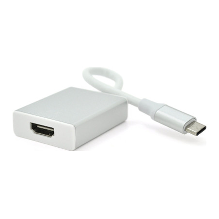 Перехідник USB-C to HDMI F 0.1m 4K silver Voltronic (YT-C-Type-C(M)/HDMI(F)S)