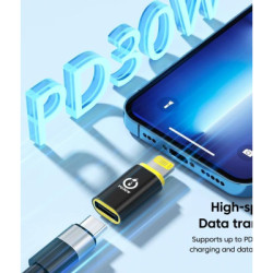 Перехідник USB-C F to Lightning M 30W black XoKo (AC-033)