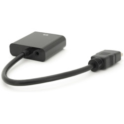 Перехідник HDMI M to VGA F + Audio 0.1m 4K/2K black Voltronic (YT-C-HDMI(M)/VGA(F)+AUX-B)