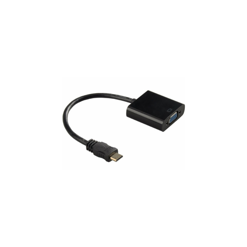 Перехідник mini HDMI M to VGA F 0.3m 4K/2K black Voltronic (YT-C-mnHDMI(M)/VGA(F)-B)