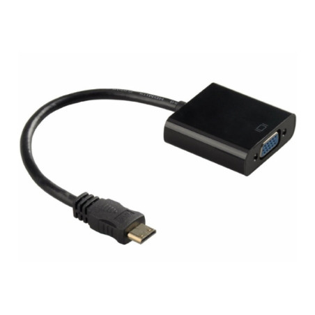 Перехідник mini HDMI M to VGA F 0.3m 4K/2K black Voltronic (YT-C-mnHDMI(M)/VGA(F)-B)