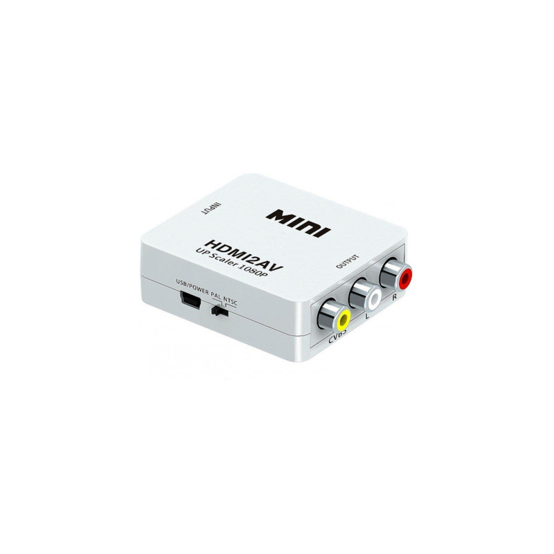 Перехідник HDMI F to 3xRCA F AV 720P/1080P white Voltronic (YT-CM-HDMI/AV-W)