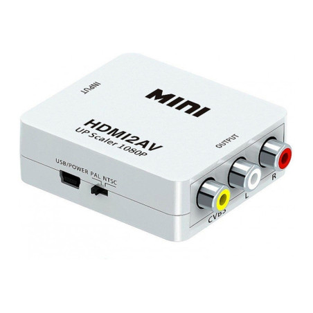 Перехідник HDMI F to 3xRCA F AV 720P/1080P white Voltronic (YT-CM-HDMI/AV-W)