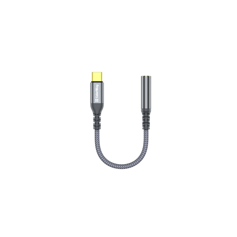 Перехідник USB-C to 3.5mm F 0.14m gray ColorWay (CW-AD-CJ)