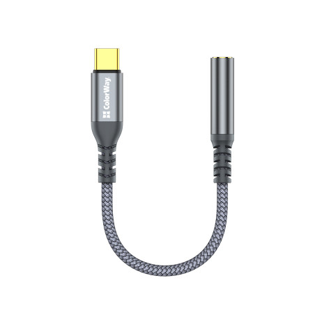 Перехідник USB-C to 3.5mm F 0.14m gray ColorWay (CW-AD-CJ)