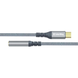 Перехідник USB-C to 3.5mm F 0.14m gray ColorWay (CW-AD-CJ)