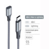 Перехідник USB-C M to Lightning F 0.17m gray ColorWay (CW-AD-CL)