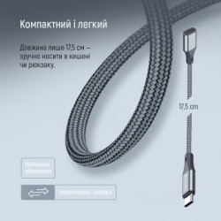 Перехідник USB-C M to Lightning F 0.17m gray ColorWay (CW-AD-CL)