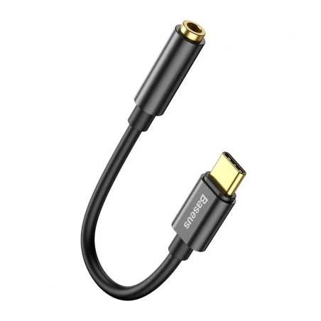 Перехідник USB-C M to 3.5mm F 0.1m black Baseus (CATL54-01)