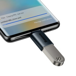 Перехідник OTG USB 3.1 AF to USB-C blue Baseus (ZJJQ000003)