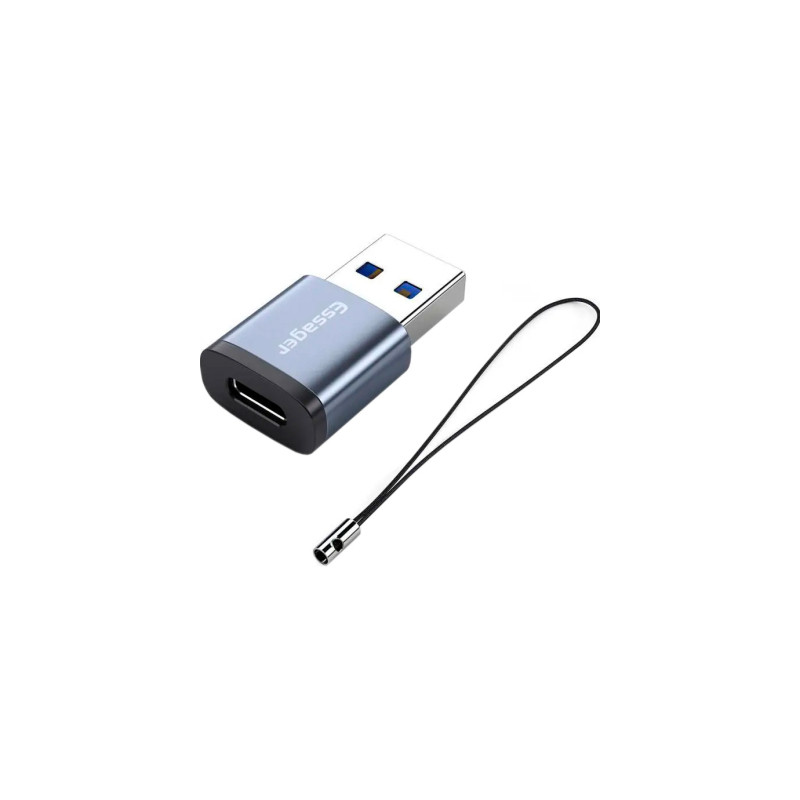 Перехідник USB 3.0 AM to USB-C F gray Essager (EZJCA-SRB0G)