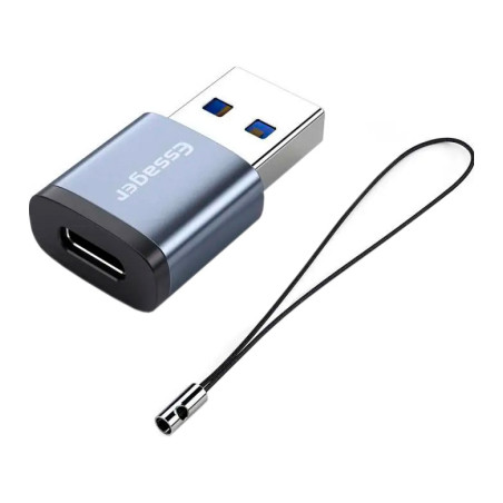 Перехідник USB 3.0 AM to USB-C F gray Essager (EZJCA-SRB0G)
