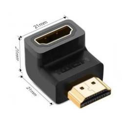 Перехідник HDMI M to HDMI F 90° corner Down HD112 black Ugreen (20109)