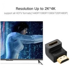 Перехідник HDMI M to HDMI F 90° corner Down HD112 black Ugreen (20109)