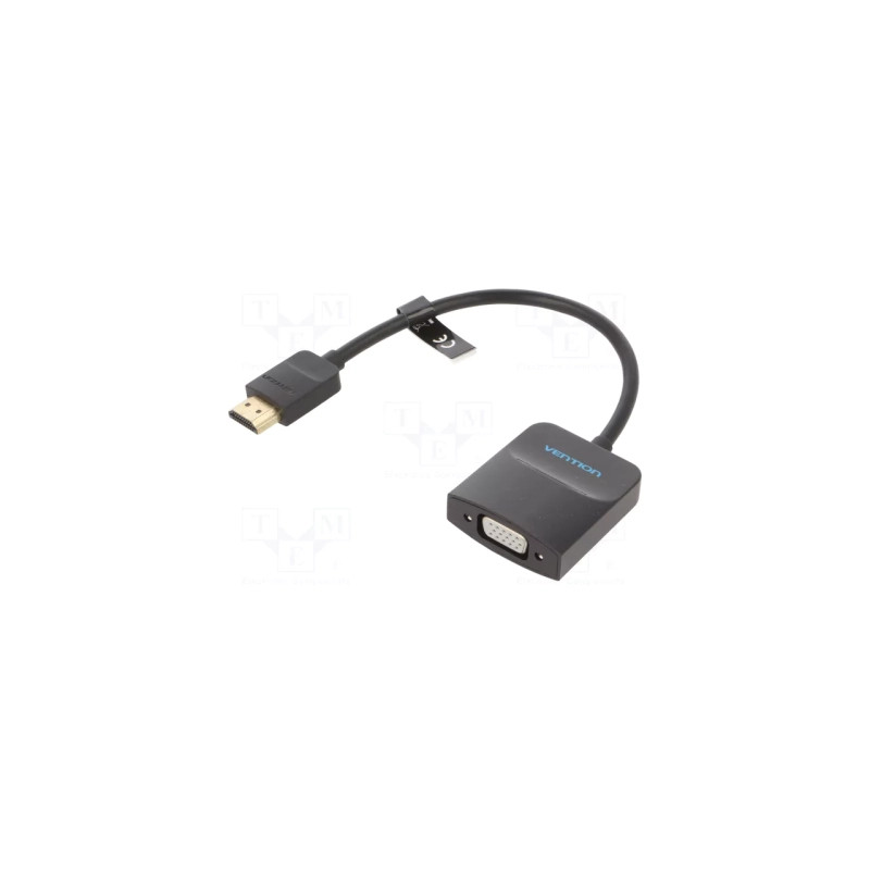 Перехідник HDMI M to VGA F 0.15m black Vention (42154)