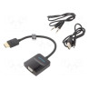 Перехідник HDMI M to VGA F + Micro USB F + 3.5mm F 0.15m black Vention (42161)