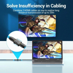 Перехідник HDMI F to HDMI F black Vention (AIRB0)