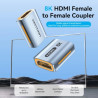 Перехідник HDMI F to HDMI F 8K Aluminum black Vention (AIUH0)