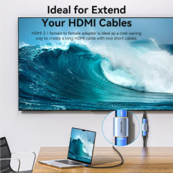 Перехідник HDMI F to HDMI F 8K Aluminum black Vention (AIUH0)