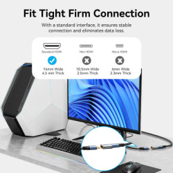 Перехідник HDMI F to HDMI F 8K Aluminum black Vention (AIUH0)