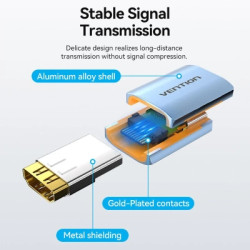 Перехідник HDMI F to HDMI F 8K Aluminum black Vention (AIUH0)