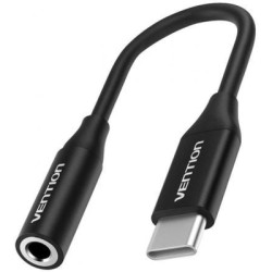 Перехідник USB-C M to 3.5mm F 0.1m DAC black Vention (BIHBA)