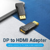 Перехідник DisplayPort M to HDMI F black Vention (HBOB0)