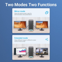 Перехідник DisplayPort M to HDMI F black Vention (HBOB0)