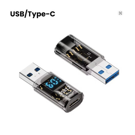 Перехідник USB 3.2 AM to USB-C F 10Gbps QC 36W PD60W with display XoKo (AC-230TCU)