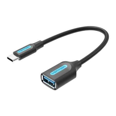 Перехідник OTG USB 3.1 AF to USB-C 0.15m black Vention (CCVBB)