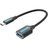 Перехідник OTG USB 3.1 AF to USB-C 0.15m black Vention (CCVBB)