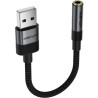 Перехідник USB AM to 3.5mm F 0.15m black Acefast (6974316285298)