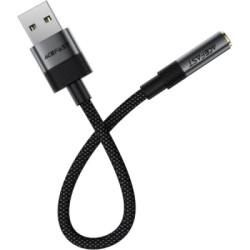 Перехідник USB AM to 3.5mm F 0.15m black Acefast (6974316285298)
