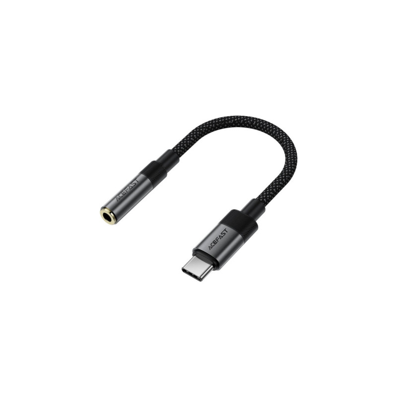 Перехідник USB-C to 3.5mm F 0.15m DAC audio black Acefast (6974316285281)