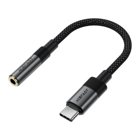 Перехідник USB-C to 3.5mm F 0.15m DAC audio black Acefast (6974316285281)