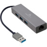 Концентратор USB-A to Gigabit Ethernet, 3 Ports USB 3.1 Gen1 Cablexpert (A-AMU3-LAN-01)