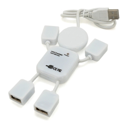 Концентратор Voltronic USB 2.0 to 4xUSB man OEM (YT-HM4-W)