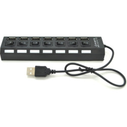 Концентратор Voltronic USB 2.0 to 7xUSB with switches black (YT-H7SHS-B)
